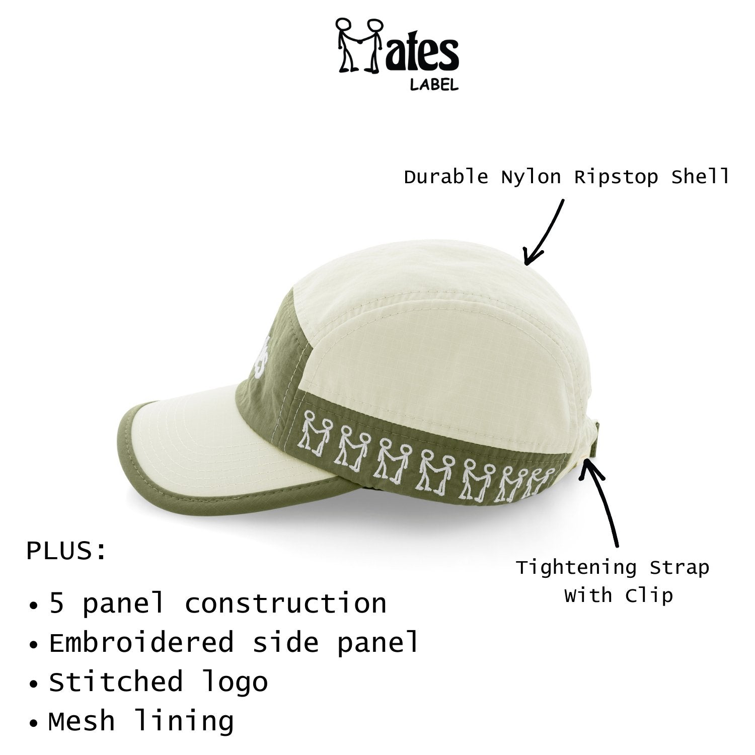 Green/Cream Cap - mateslabel